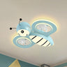 Kid's Room Cute Pink Bee Ceiling Fan with LED Lights Image - 8