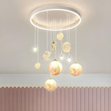 Kid's Room Metal Moon Globe Pendant Ceiling Light Image - 1