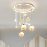 Kid's Room Metal Moon Globe Pendant Ceiling Light Image - 3