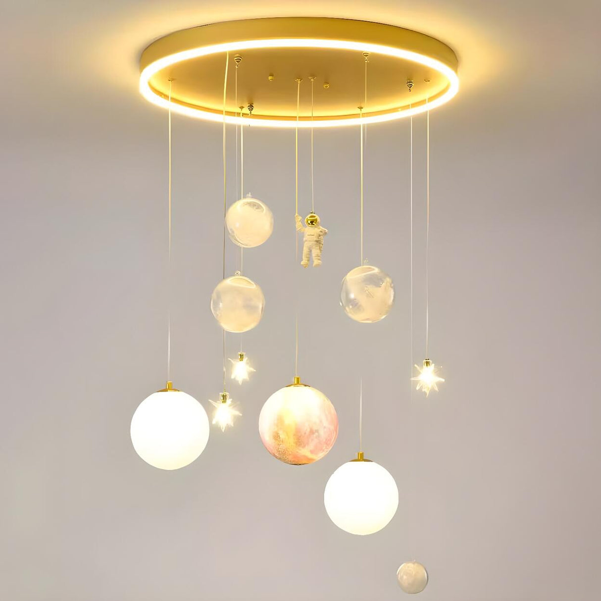 Kid's Room Metal Moon Globe Pendant Ceiling Light Image - 8