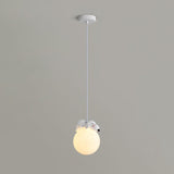 Kid's White Globe Resin Pendant Light Adjustable Height Image - 10