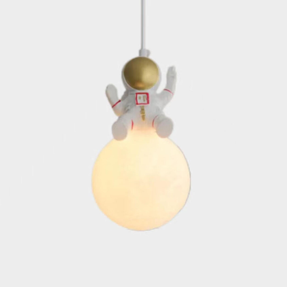 Kid's White Globe Resin Pendant Light Adjustable Height Image - 12