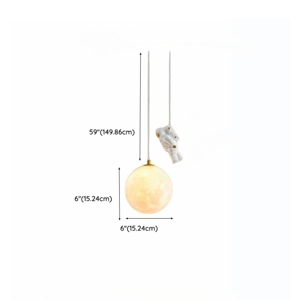 Kids 1 Light Gold Globe Metal Bedroom Pendant Light 