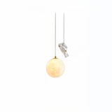 Kids 1 Light Gold Globe Metal Bedroom Pendant Light Image - 2