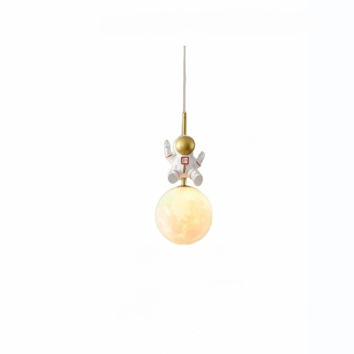 Kids 1 Light Gold Globe Metal Bedroom Pendant Light Image - 5