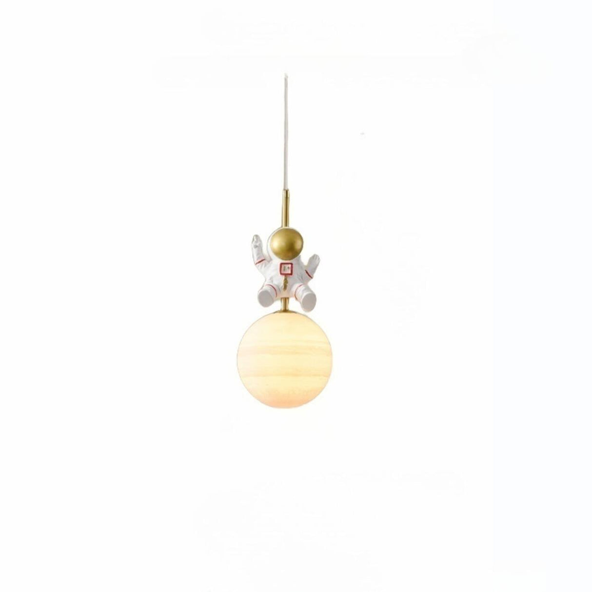 Kids 1 Light Gold Globe Metal Bedroom Pendant Light Image - 7