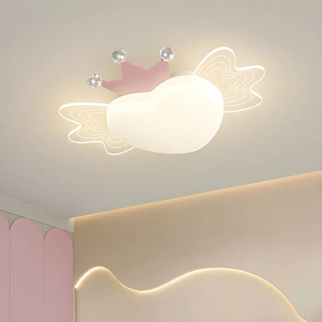 Kids Adorable Pink Airplane Resin LED Flush Mount Light Image - 2