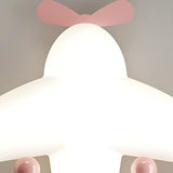 Kids Adorable Pink Airplane Resin LED Flush Mount Light Image - 4