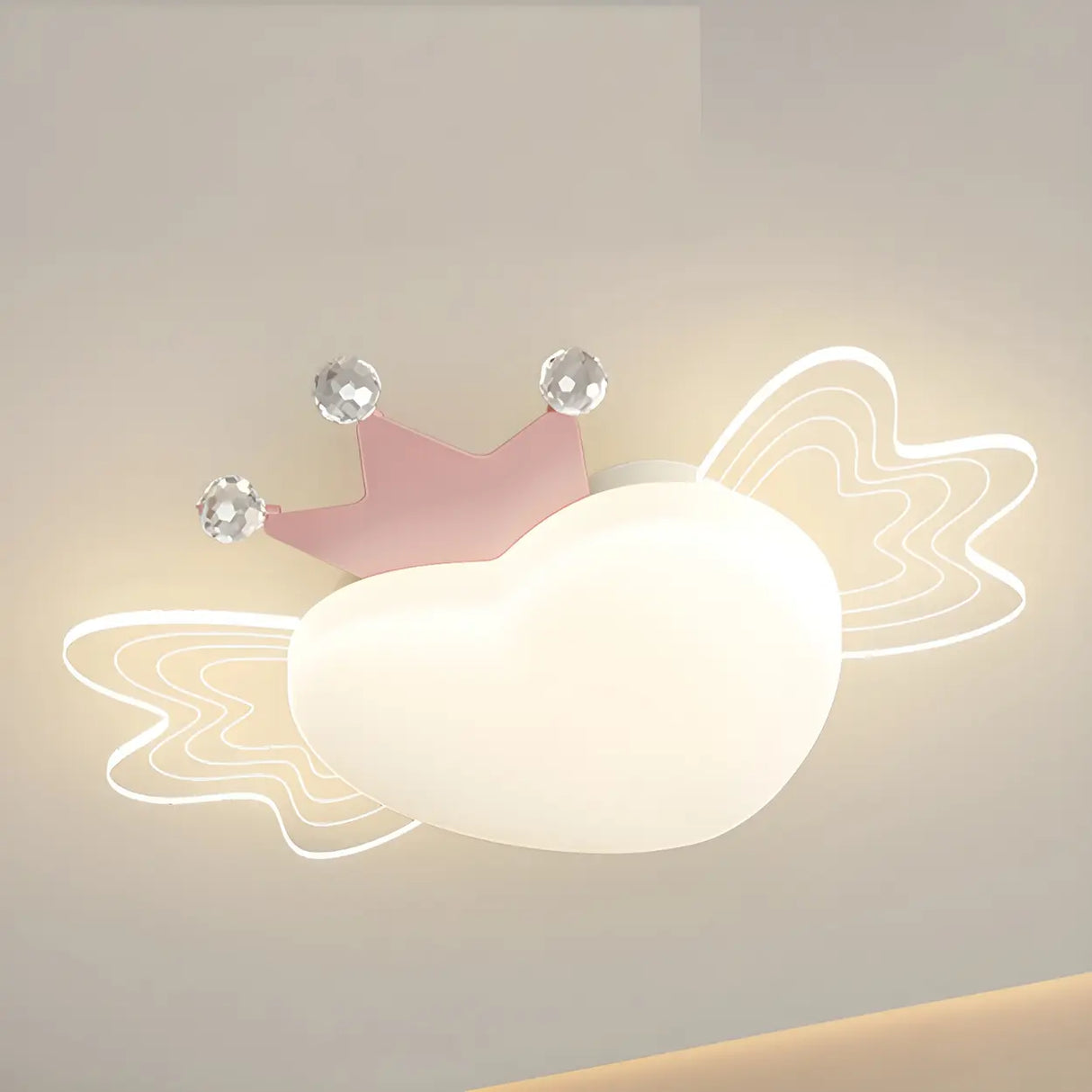 Kids Adorable Pink Airplane Resin LED Flush Mount Light Image - 6