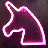 Kids Animal Unicorn White Plastic Wall Neon Night Lamp Image - 4