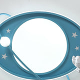 Kids Astronaut Pink Circle Flush Mount Ceiling Light Image - 11