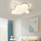 Kids Bedroom Airplane LED Flush Mount Ceiling Fixture Image - 4