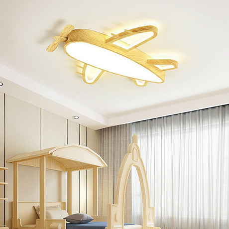 Kids Bedroom Airplane LED Flush Mount Ceiling Light Image - 2