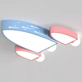 Kids Bedroom Airplane-Shaped Flush Mount Ceiling Light Image - 11