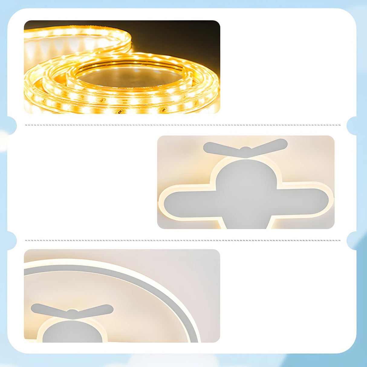 Kids Bedroom Airplane White Round Flush Mount Light Image - 8