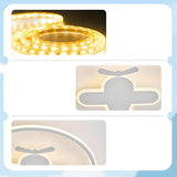 Kids Bedroom Airplane White Round Flush Mount Light Image - 8