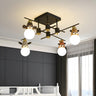 Kids Bedroom Animal Black Metal Flush Mount Chandelier Image - 1