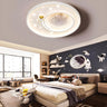 Kids Bedroom Astronaut White Round Flush Mount Light Image - 3