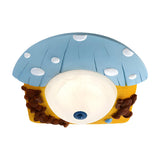 Kids Bedroom Bear Mushroom Resin LED Flush Mount Light Image - 3