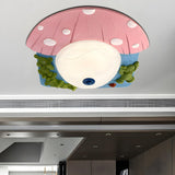 Kids Bedroom Bear Mushroom Resin LED Flush Mount Light Image - 5