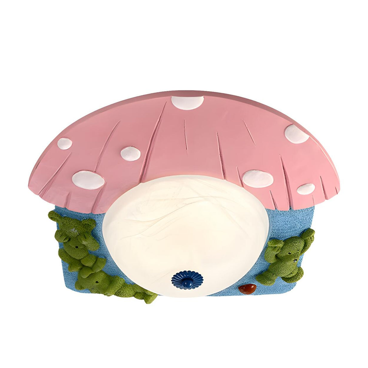 Kids Bedroom Bear Mushroom Resin LED Flush Mount Light Image - 8