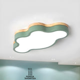 Kids Bedroom Blue Cloud-Shaped LED Flush Mount Light Image - 5