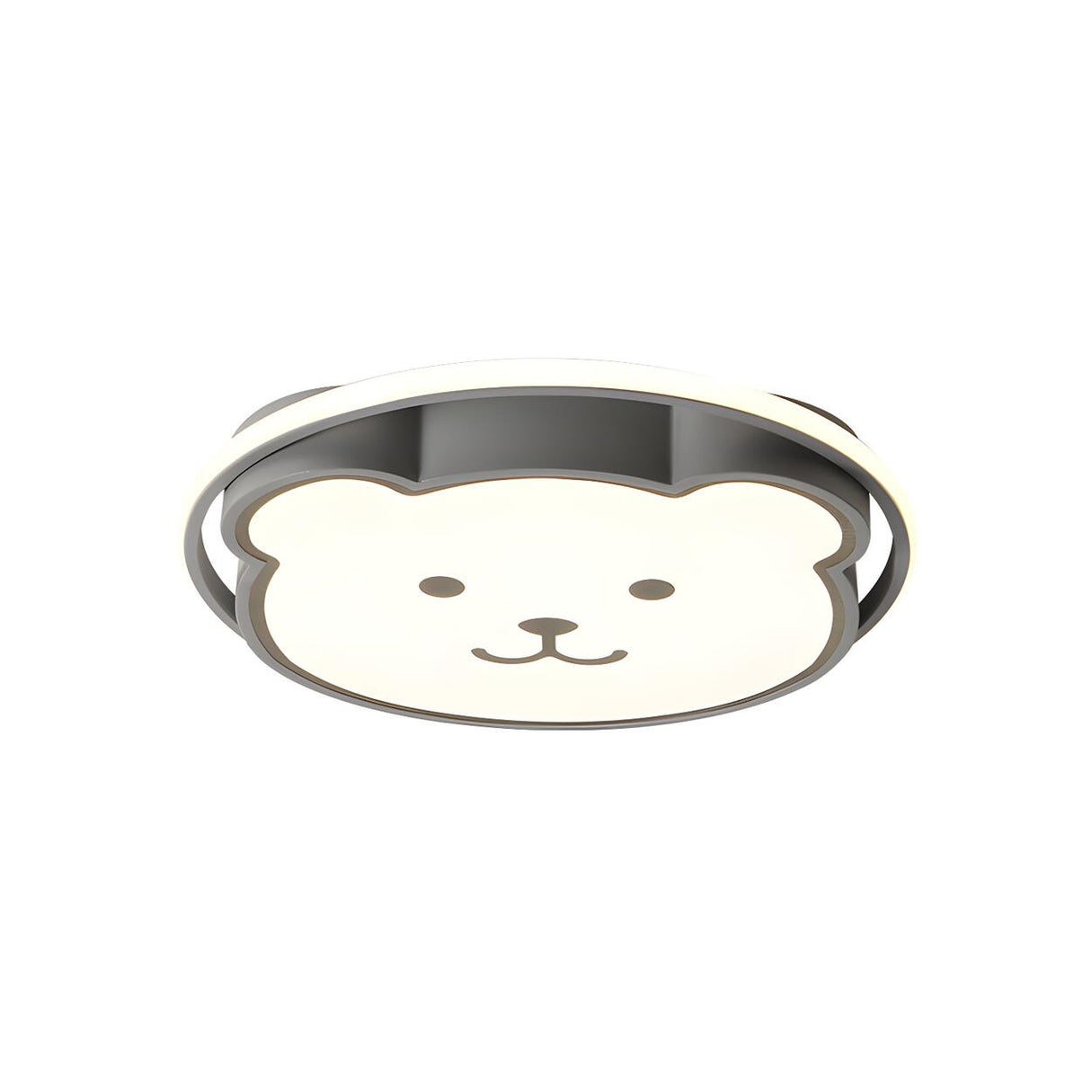 Kids Bedroom Cartoon Grey Bear LED Flush Mount Light Image - 3