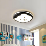 Kids Bedroom Cartoon Grey Bear LED Flush Mount Light Image - 7