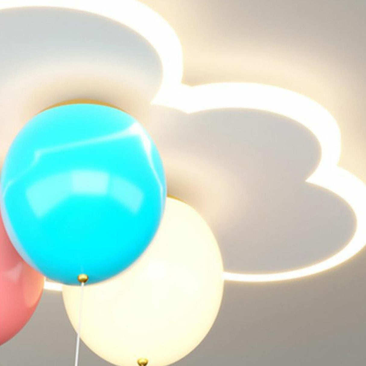 Kids Bedroom Colorful Balloon Cloud Flush Mount Light Image - 14