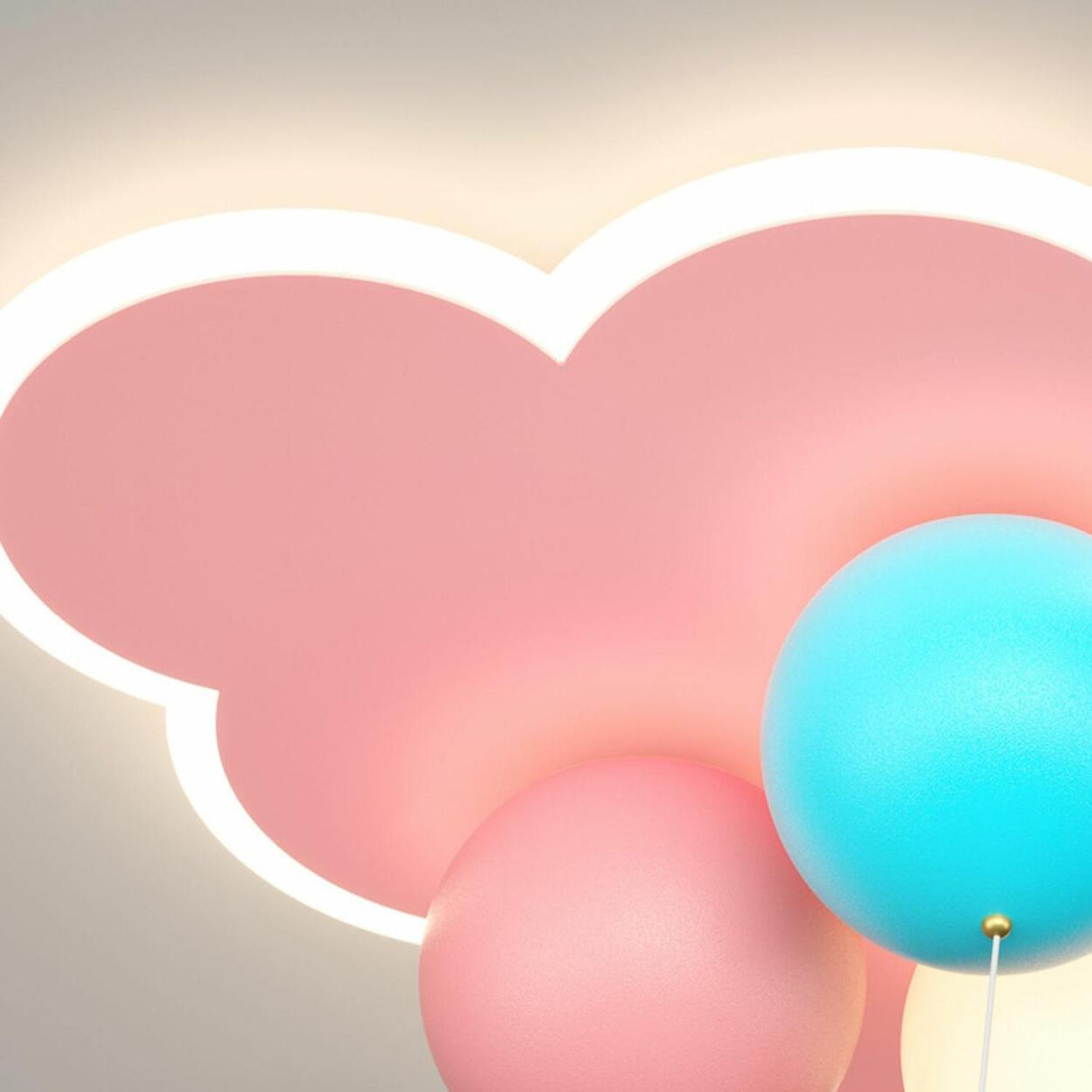 Kids Bedroom Colorful Balloon Cloud Flush Mount Light Image - 16