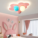 Kids Bedroom Colorful Balloon Cloud Flush Mount Light Image - 19