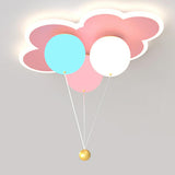 Kids Bedroom Colorful Balloon Cloud Flush Mount Light Image - 2