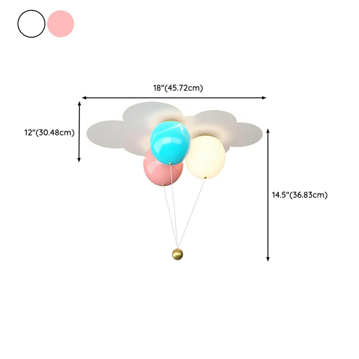 Kids Bedroom Colorful Balloon Cloud Flush Mount Light 