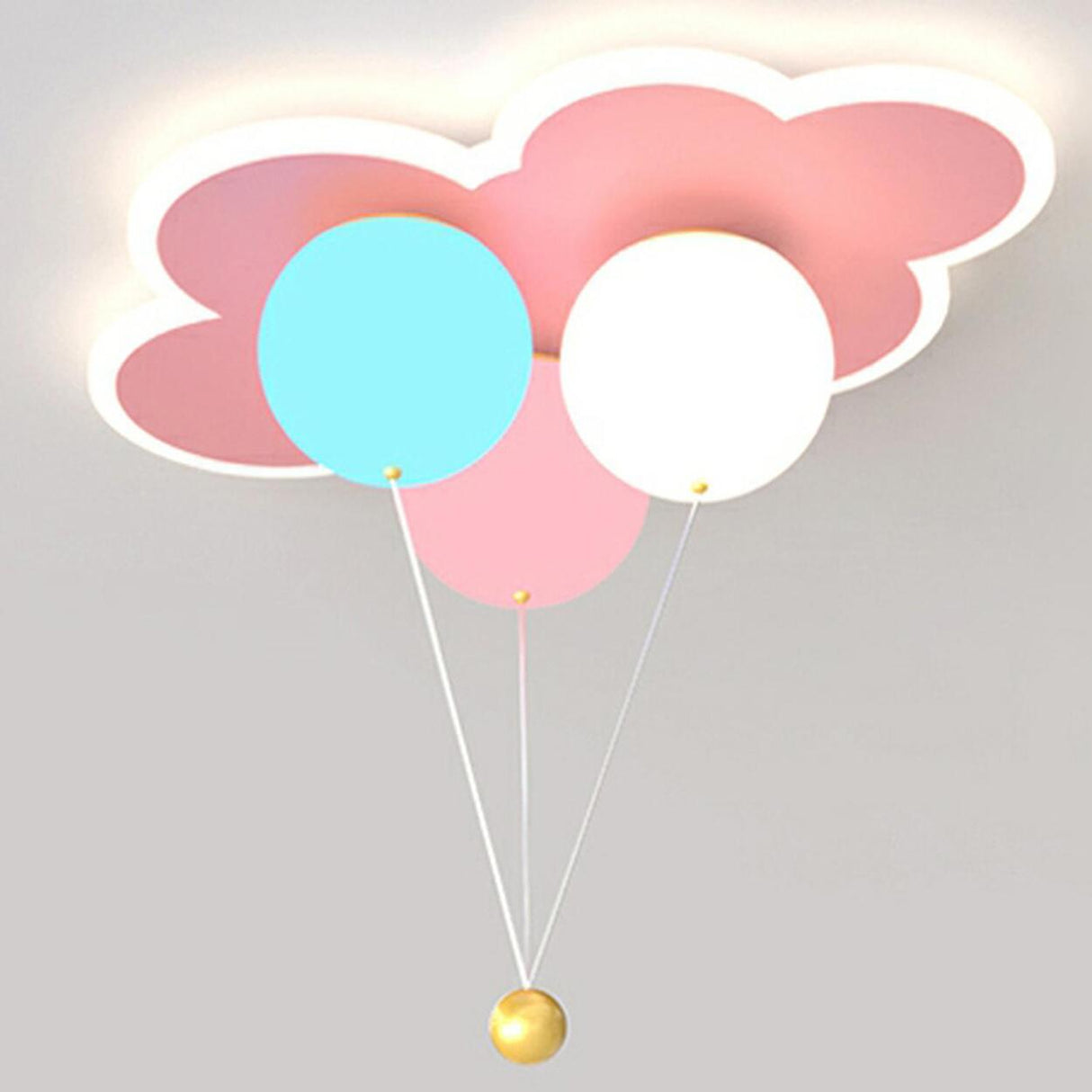 Kids Bedroom Colorful Balloon Cloud Flush Mount Light Image - 3