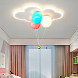 Kids Bedroom Colorful Balloon Cloud Flush Mount Light Image - 4