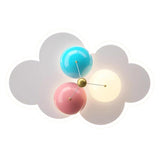 Kids Bedroom Colorful Balloon Cloud Flush Mount Light Image - 9