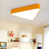 Kids Bedroom Colorful Triangle LED Flush Mount Light Image - 3