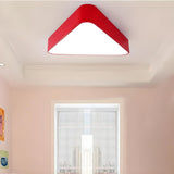 Kids Bedroom Colorful Triangle LED Flush Mount Light Image - 6