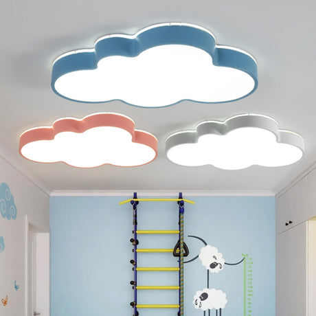 Kids Bedroom Lovely Cloud LED Flush Mount Ceiling Light Image - 1