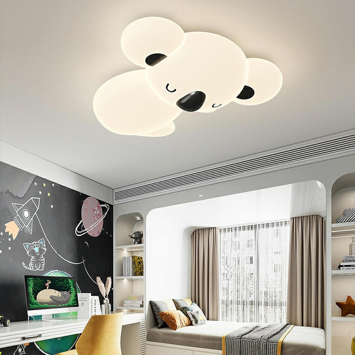 Kids Bedroom Medium Cute Bear LED Flush Mount Light Image - 5