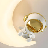 Kids Bedroom Moon Astronaut Resin Flush Mount Light Image - 11