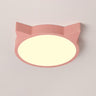 Kids Bedroom Pink Cat LED Flush Mount Ceiling Light Image - 10