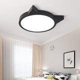 Kids Bedroom Pink Cat LED Flush Mount Ceiling Light Image - 4