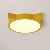 Kids Bedroom Pink Cat LED Flush Mount Ceiling Light Image - 9