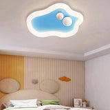 Kids Bedroom Pink Cloud Flush Mount Ceiling Light Image - 3