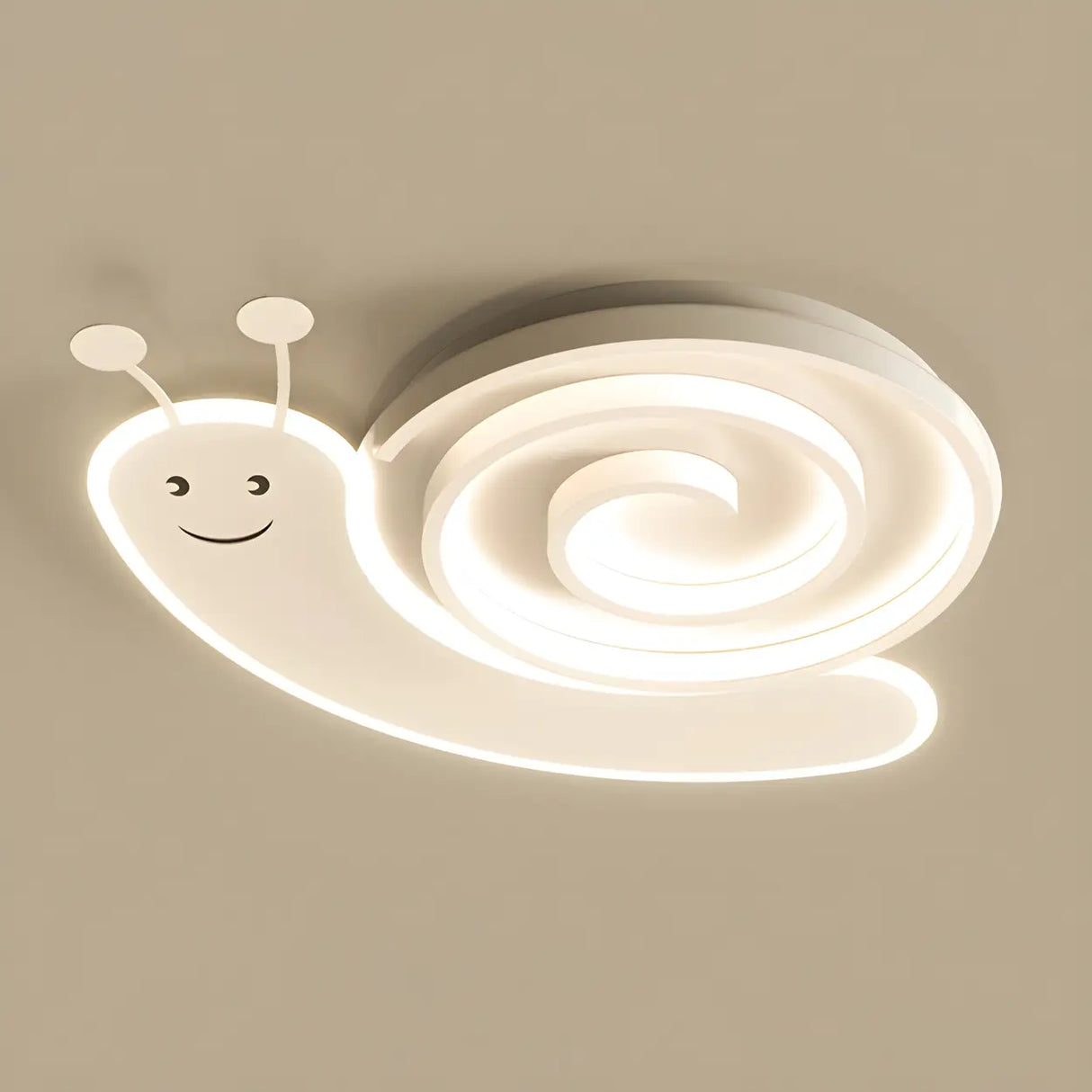 Kids Bedroom Playful Snail LED Flush Mount Ceiling Lamp Image - 13