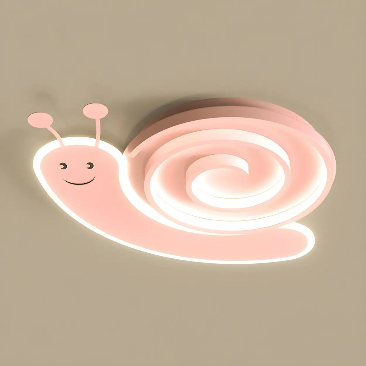 Kids Bedroom Playful Snail LED Flush Mount Ceiling Lamp Image - 16