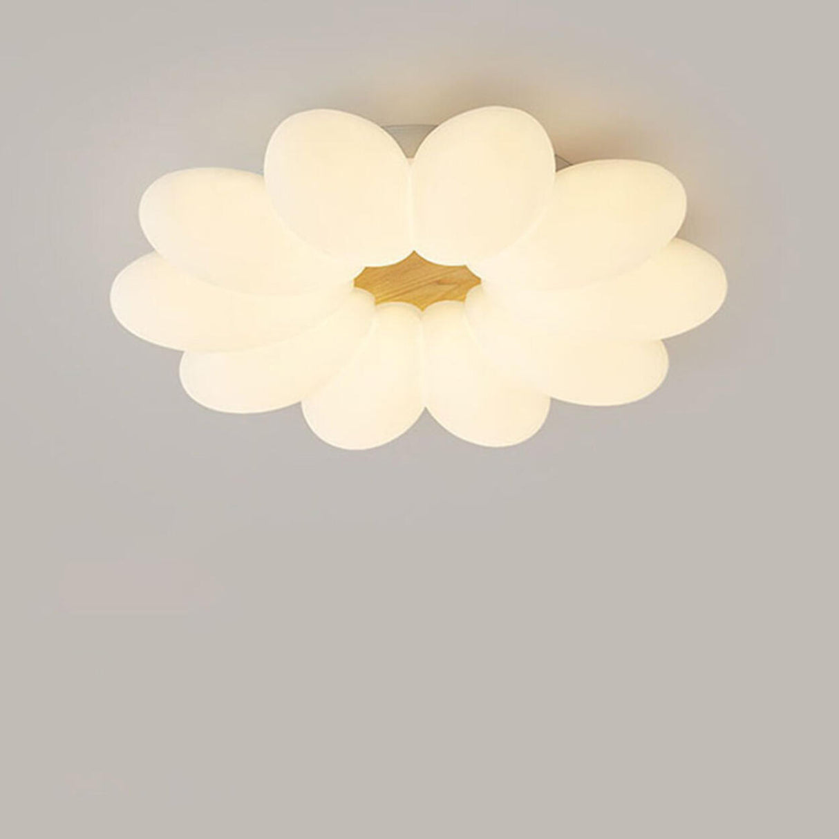 Kids Bedroom White Flower Flush Mount Ceiling Light Image - 6