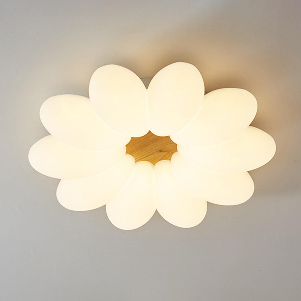 Kids Bedroom White Flower Flush Mount Ceiling Light Image - 7