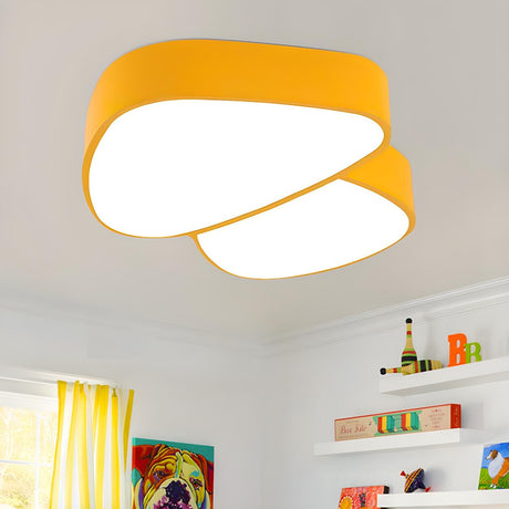 Kids Bedroom Yellow Mushroom LED Flush Mount Light Image - 1